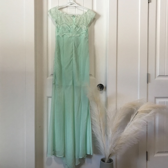 Mint Green Formal Maxi Dress - Picture 5 of 5